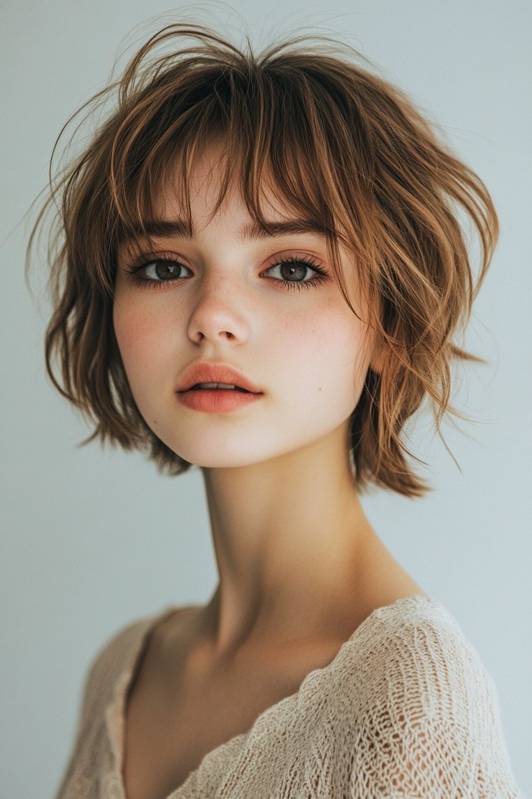 Soft Angled Bixie Haircut