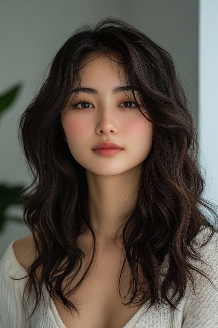 Soft Curls With Side Part
