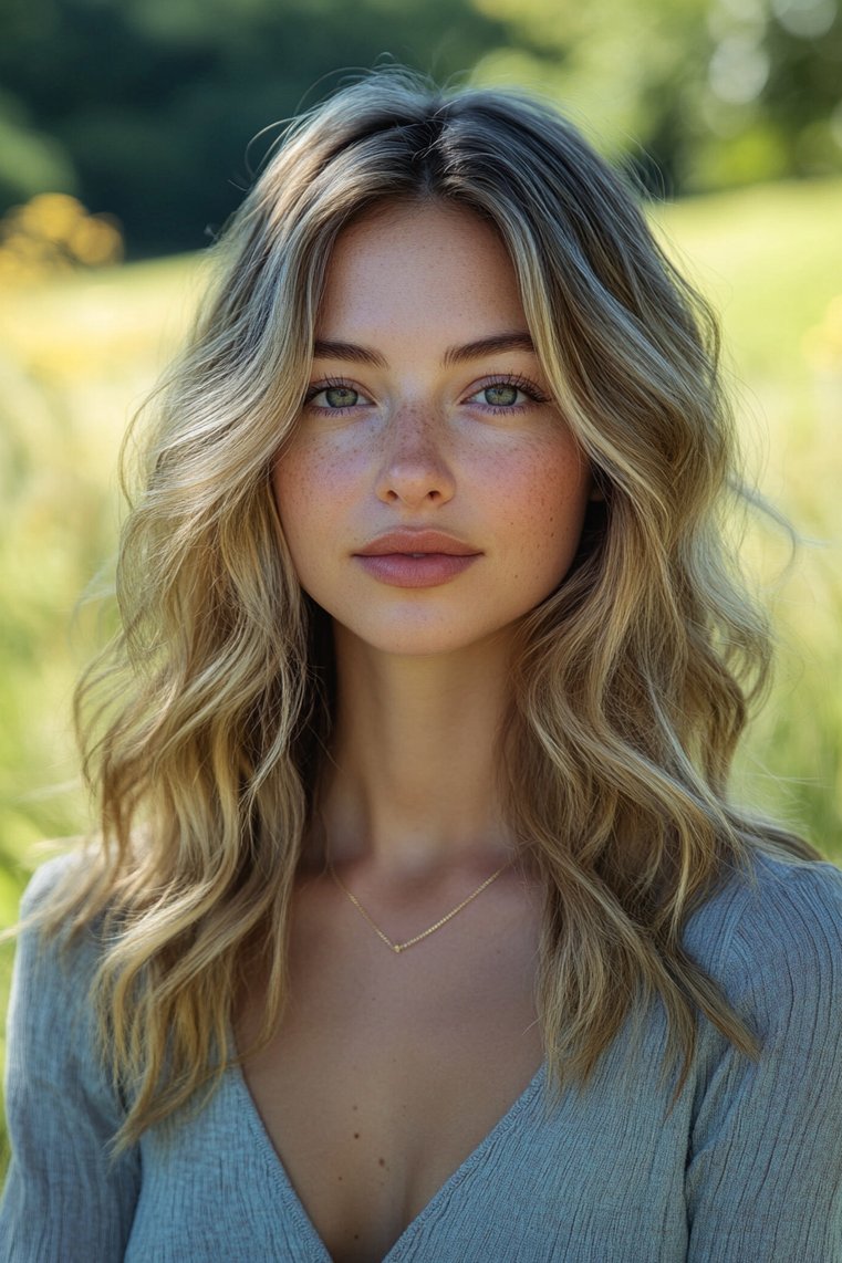 Soft Golden Blonde Highlights for Fair Skin