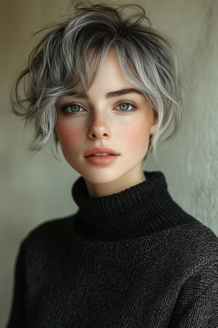 Soft Gray Ombre on Short Hair