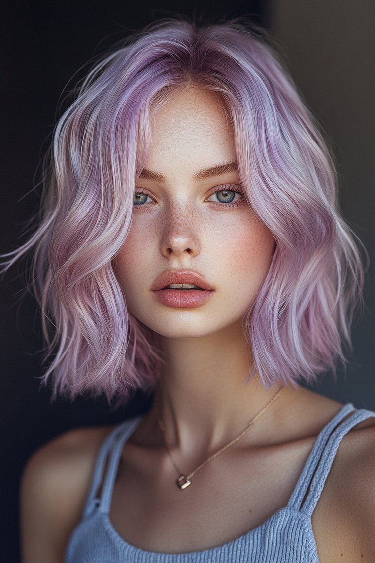 Soft Lavender Balayage for a Trendy Touch