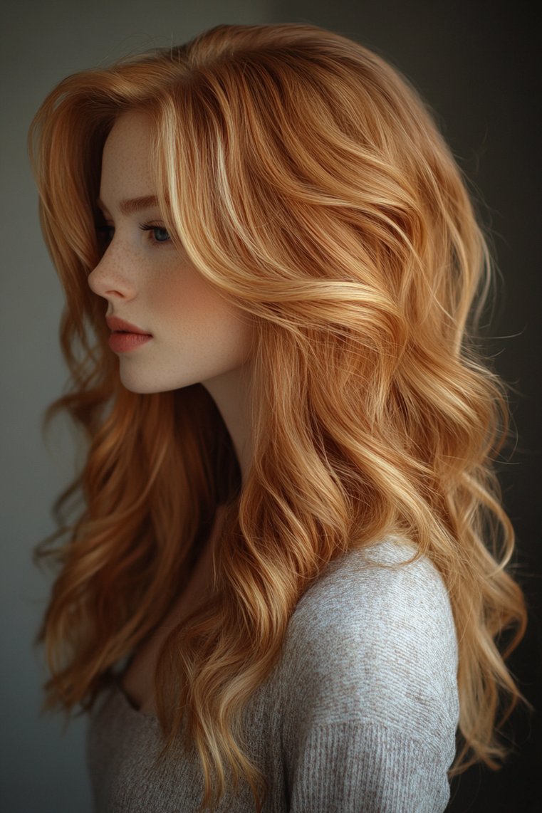 Soft Strawberry Blonde Balayage