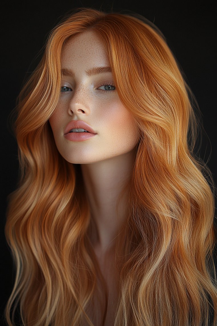 Soft Strawberry Blonde With Face-Framing Highlights