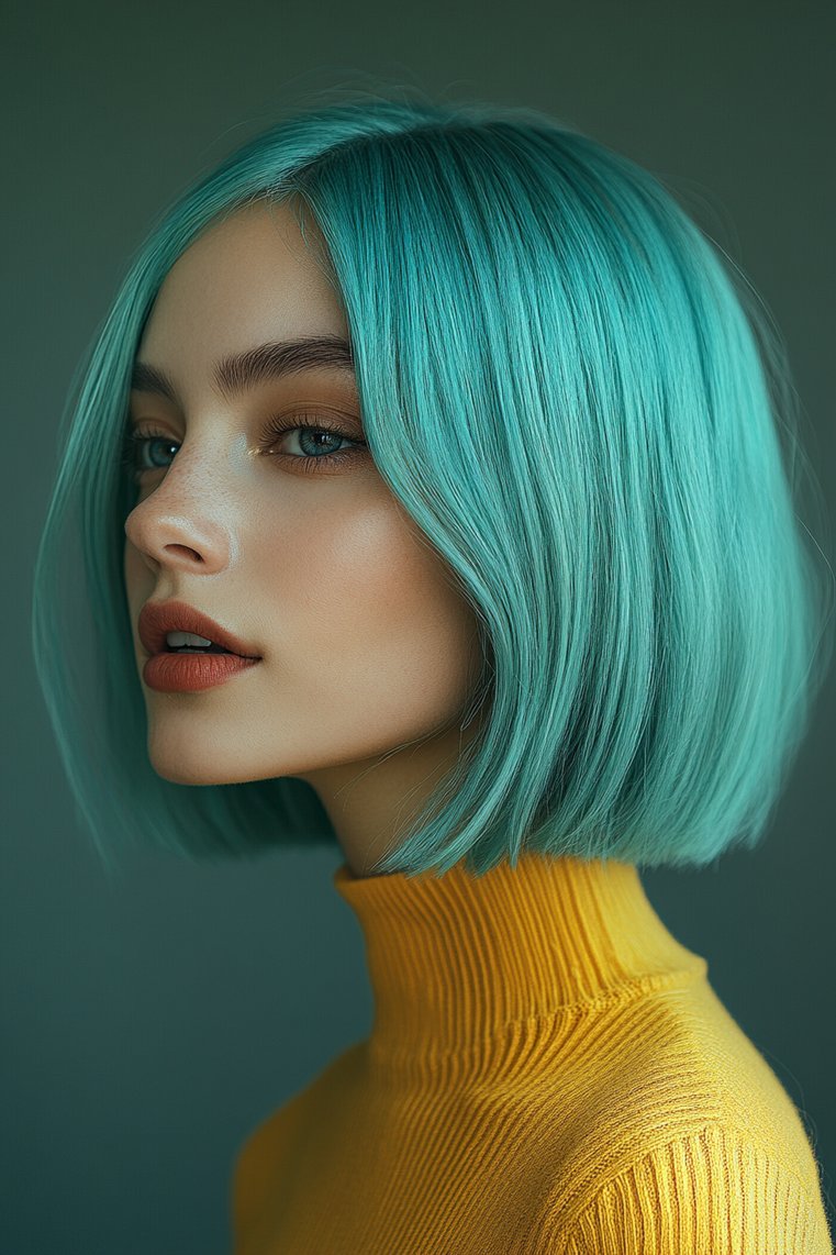 Soft Teal Ombre Bob