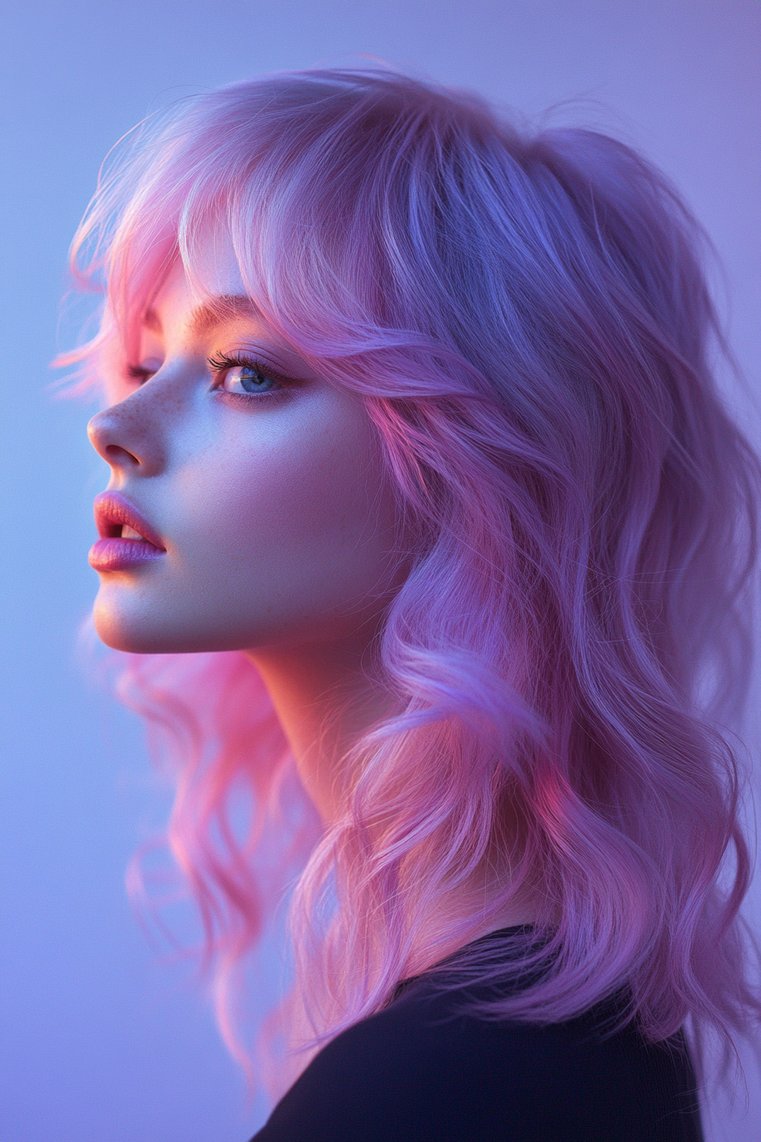 Soft Wolf Cut With Pastel Shades