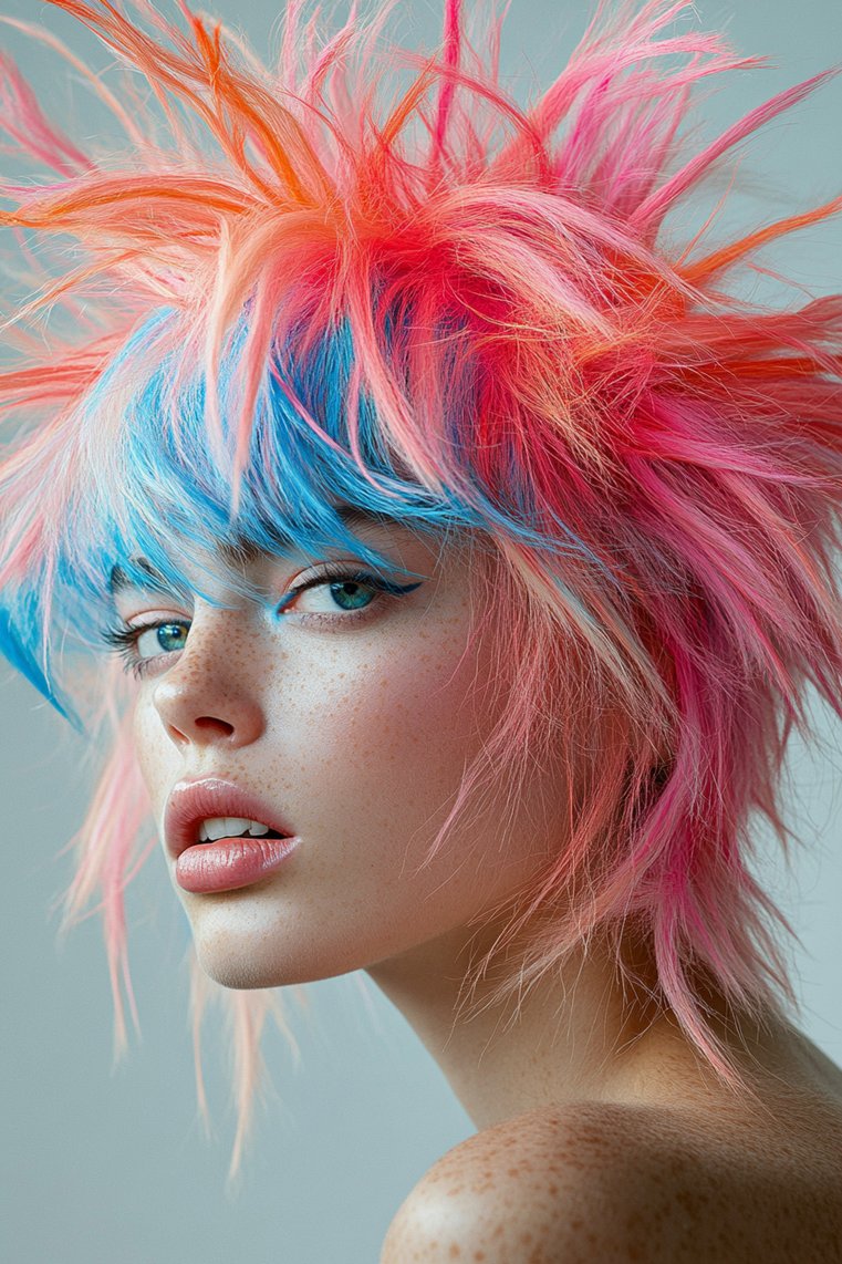 Spiky Hair With Color Tips