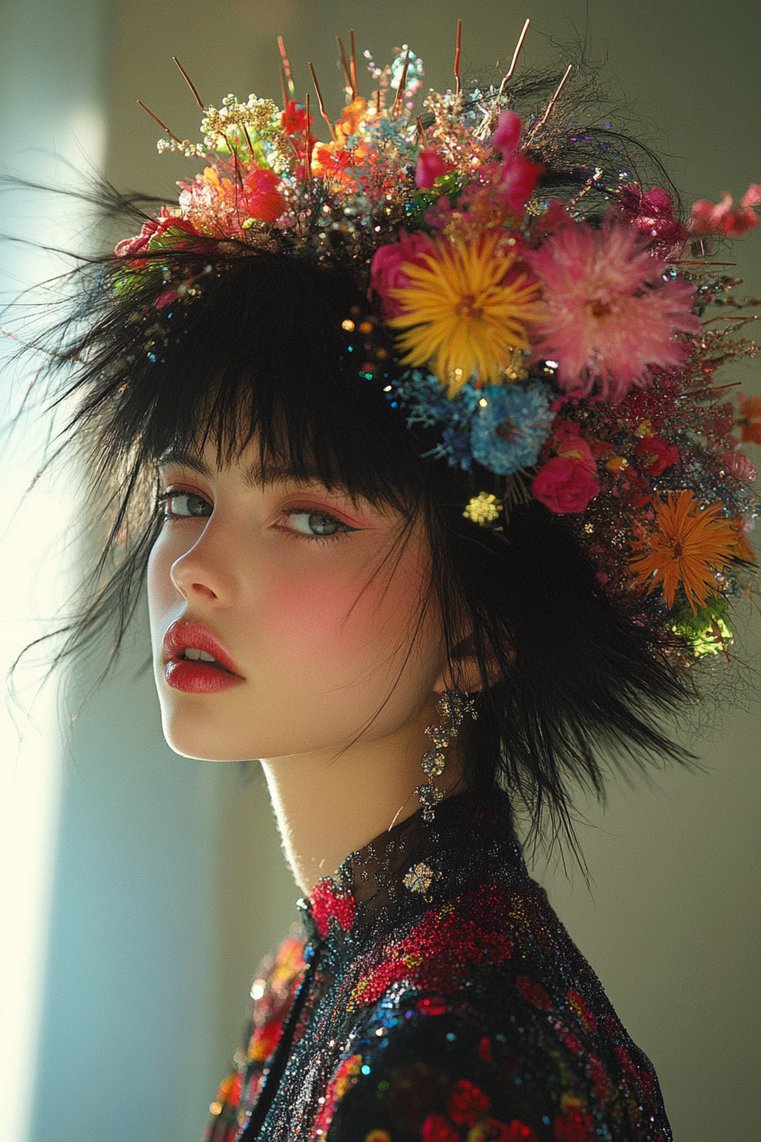 Spiky Hair With Hair Accessories