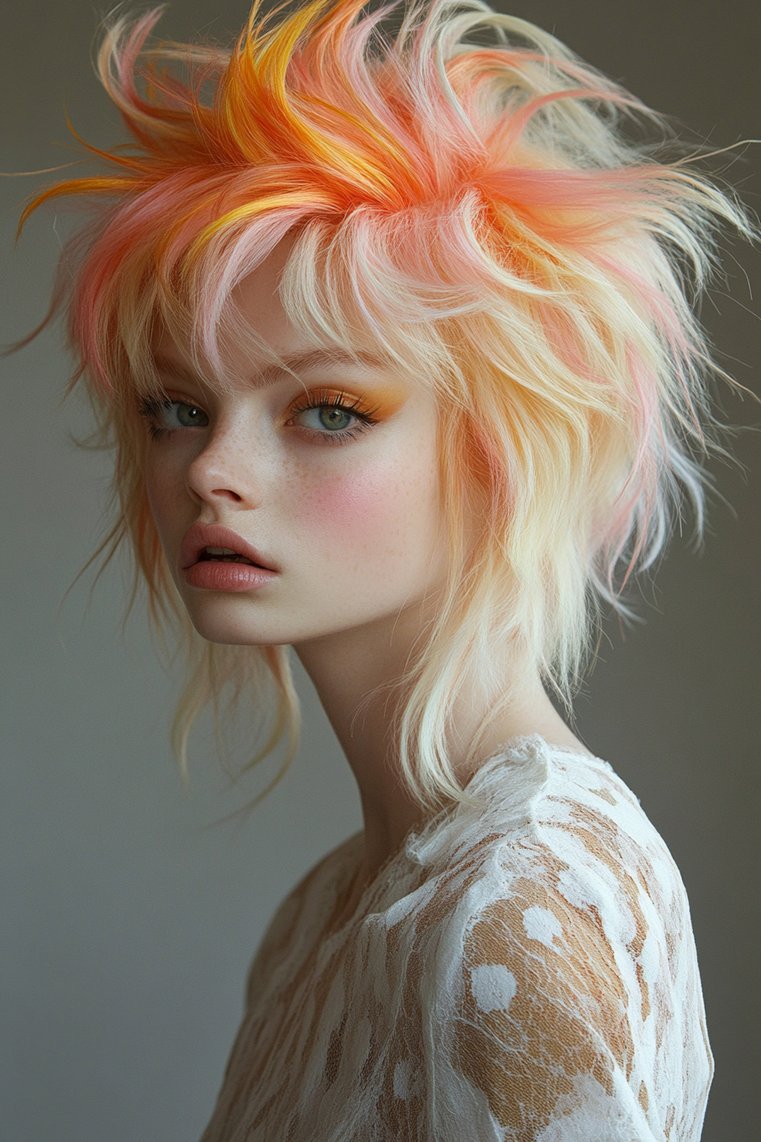 Spiky Hair With Highlights