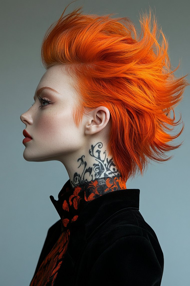 Spiky Hair With Shaved Designs