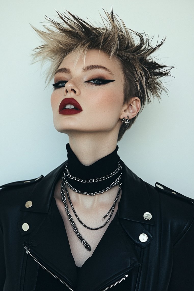 Spiky Hair With Sideburns