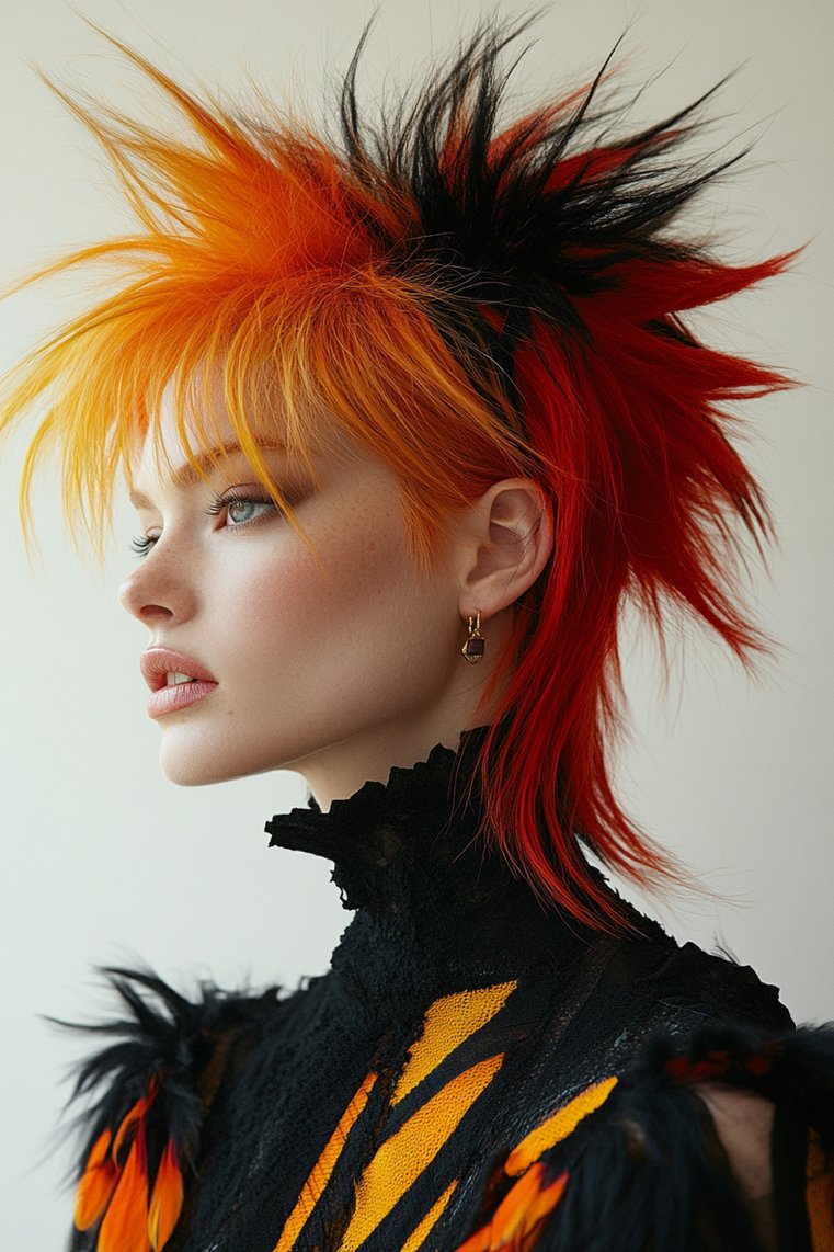 Spiky Hair With a Center Part