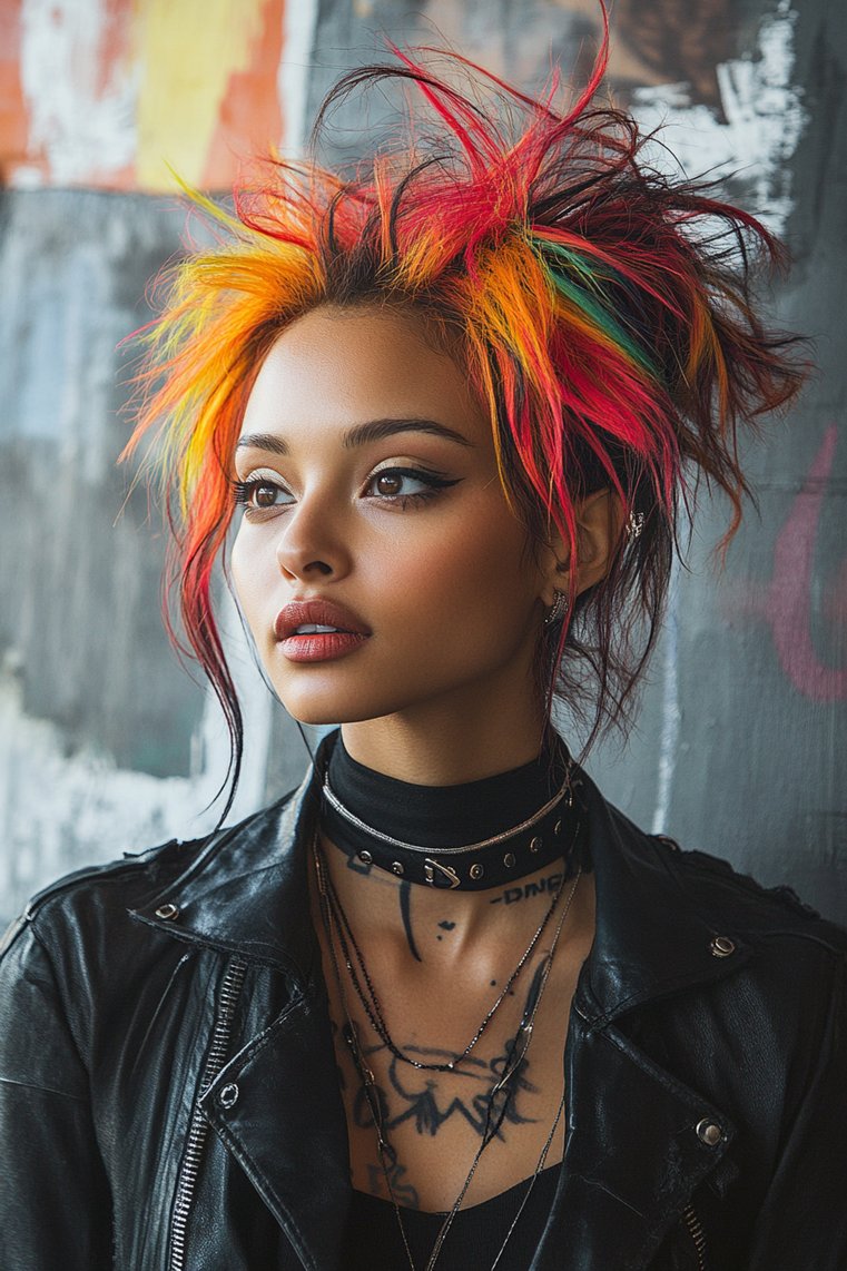 Spiky Hair With a Messy Bun