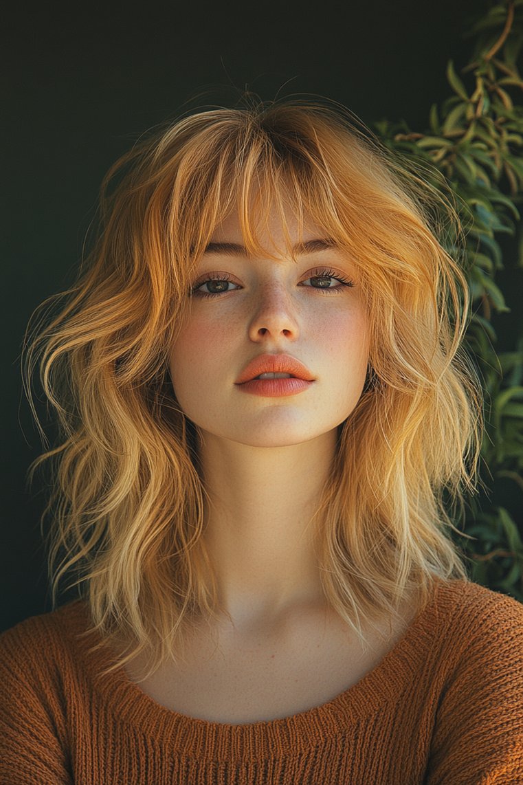Strawberry Blonde Shag Cut