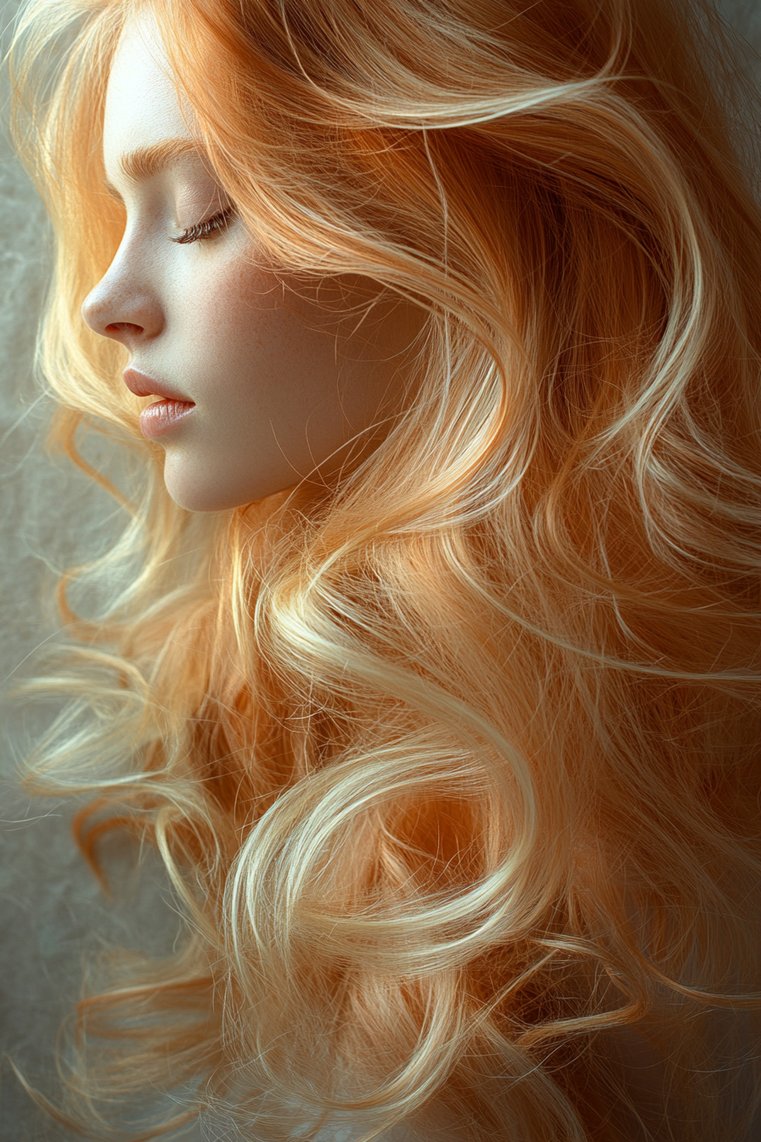 Strawberry Blonde With Golden Highlights