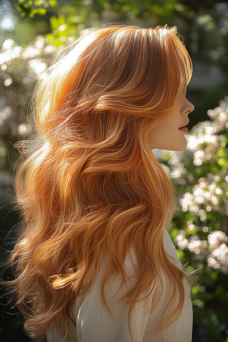 Strawberry Blonde With Vibrant Orange Tips