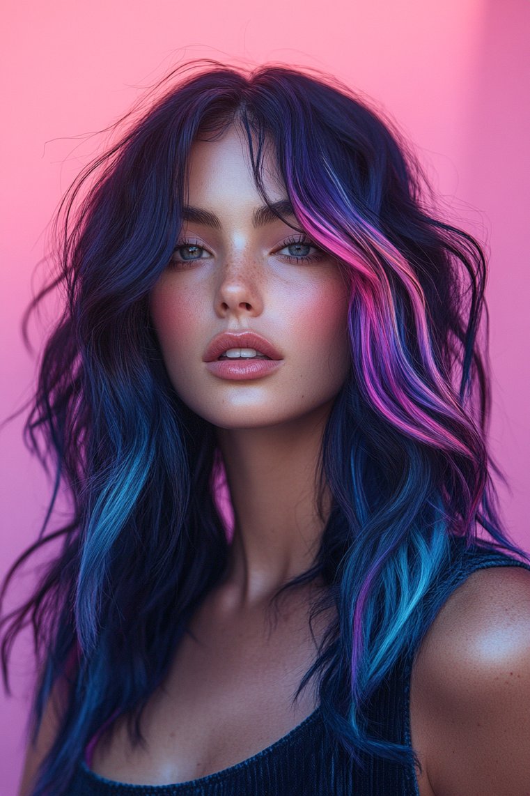 Streaked Highlights for a 90s Vibe