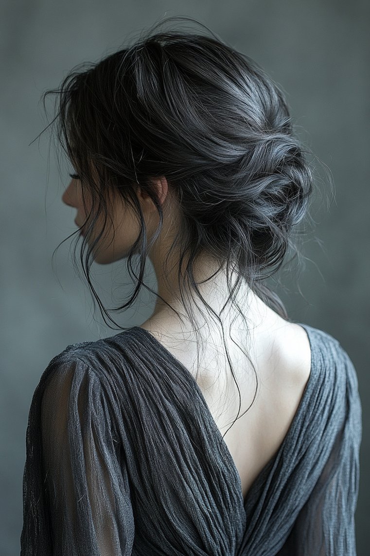 Stylish Gray Messy Bun