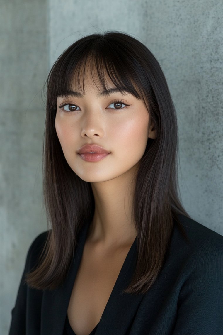 Subtle Bangs With Straight Hair