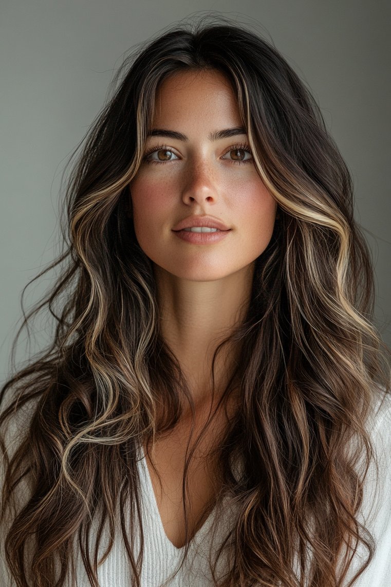 Subtle Highlights on Dark Brown Hair