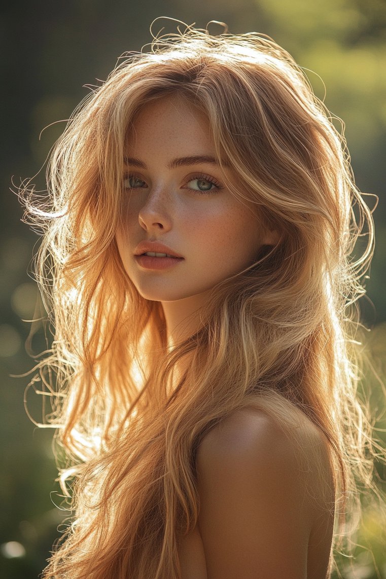 Sun-Kissed Blonde Highlights for Olive Skin