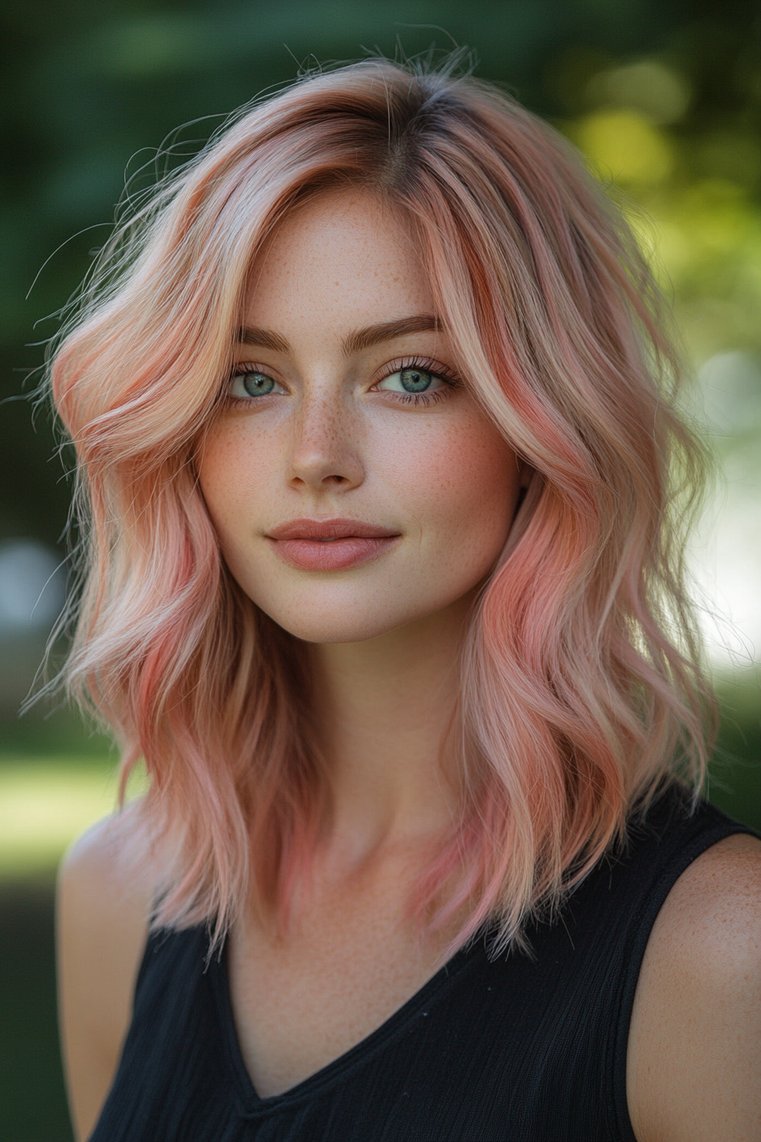 Sunset Pink Ombre Shag