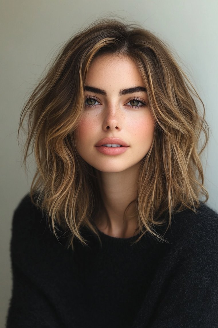 Tapered Shoulder-Length Hair