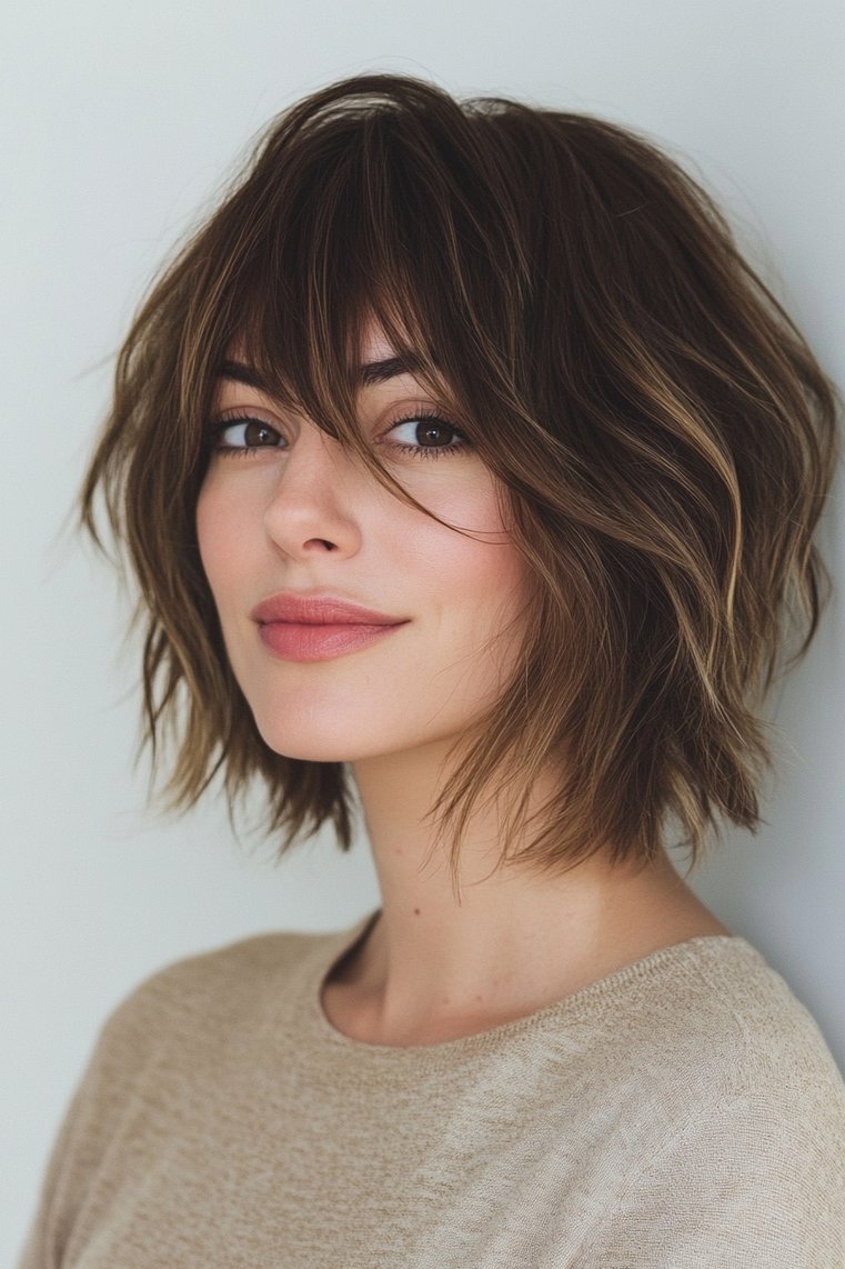 Textured Bangs Bob