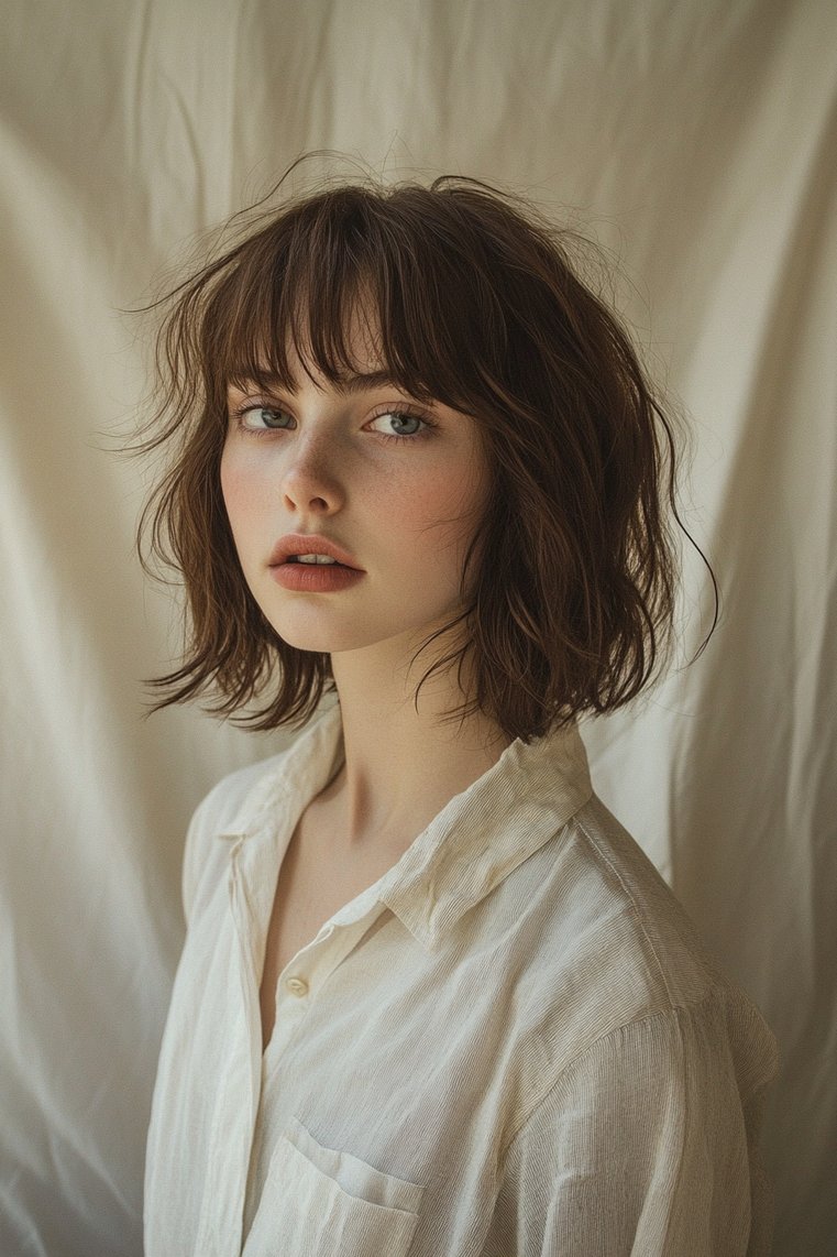 Textured Bob With Bangs