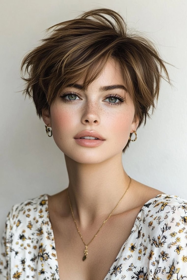 Textured Butterfly Cut for Straight Hair