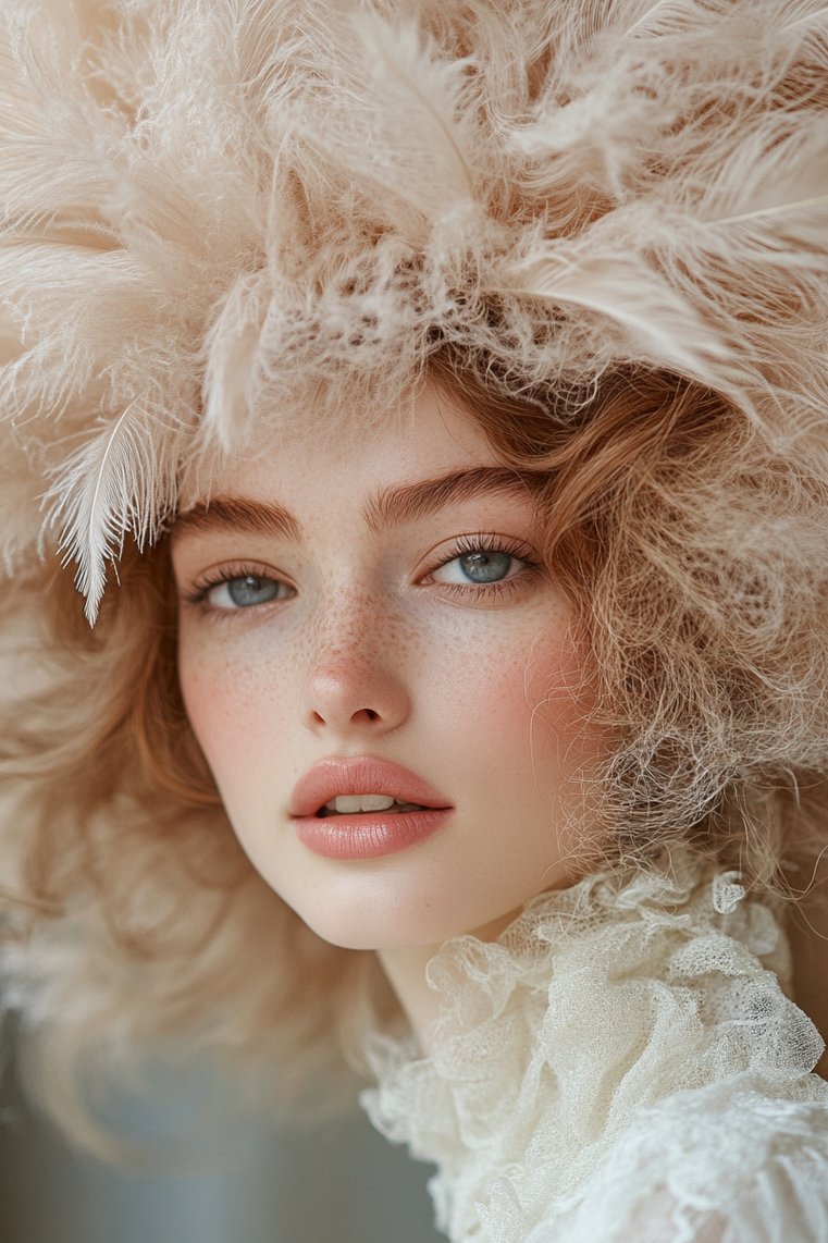Textured Feathered Hairstyle for Curly Hair