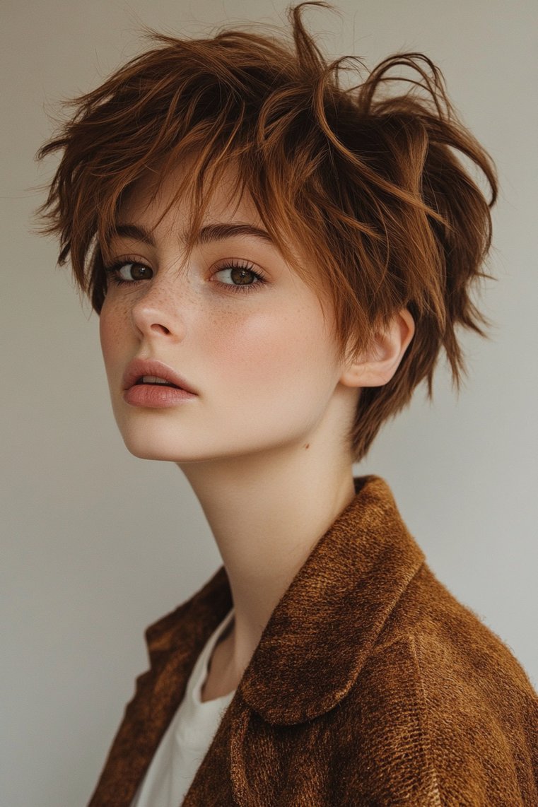 Textured Feathered Pixie Cut