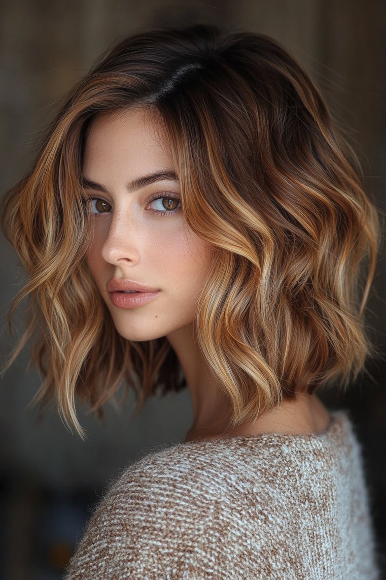 Textured Ombre Balayage on Short Hair