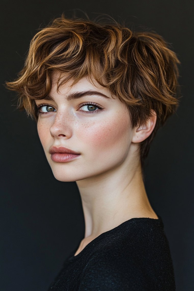 Textured Pixie With Highlights