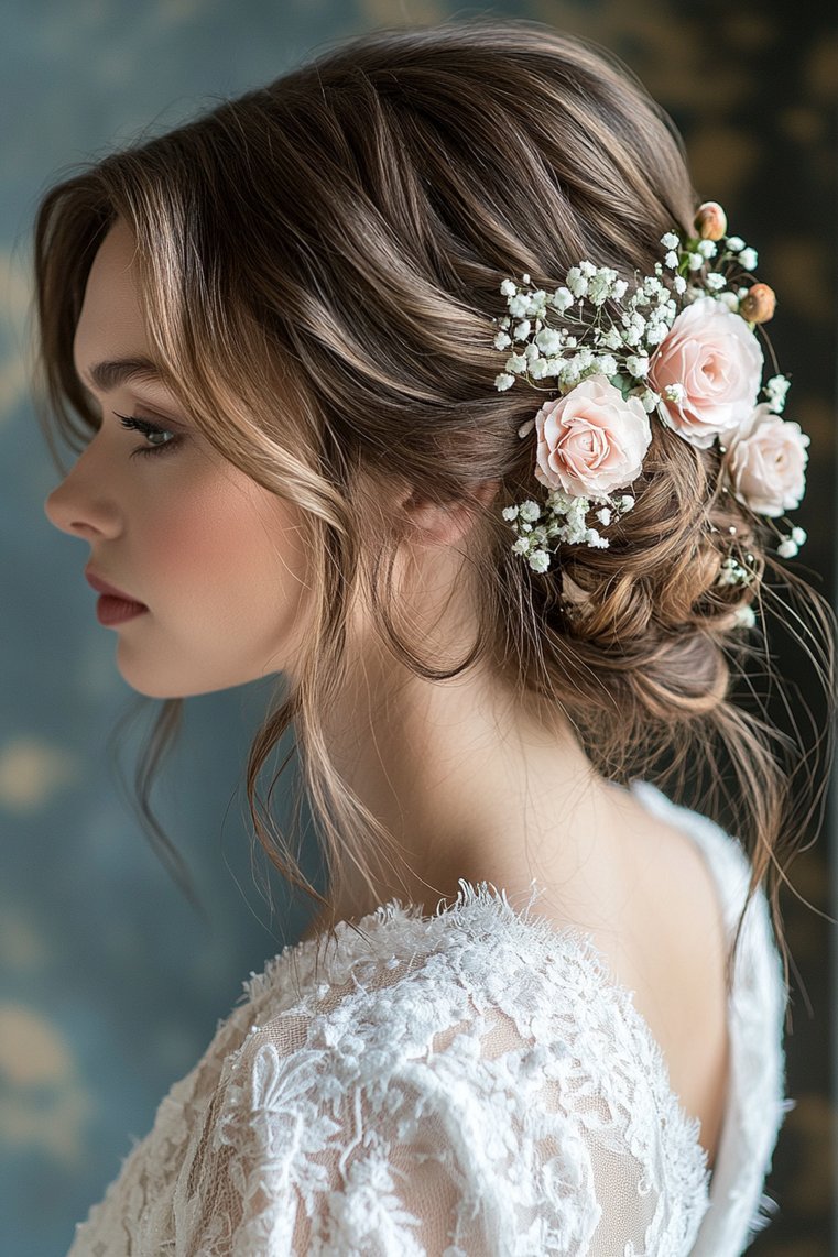 Textured Updo With Loose Strands