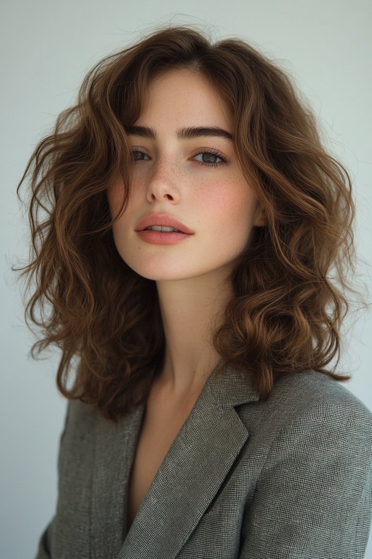 Tousled Curls With a Side Part
