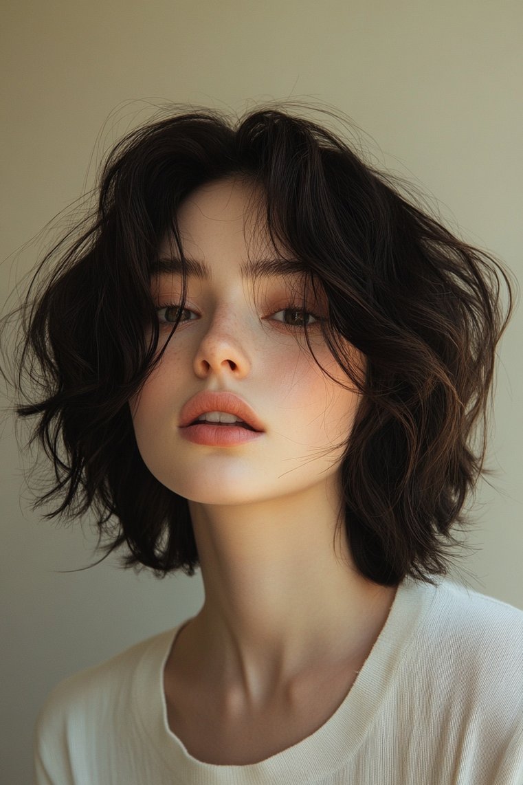 Tousled Lob With Volume