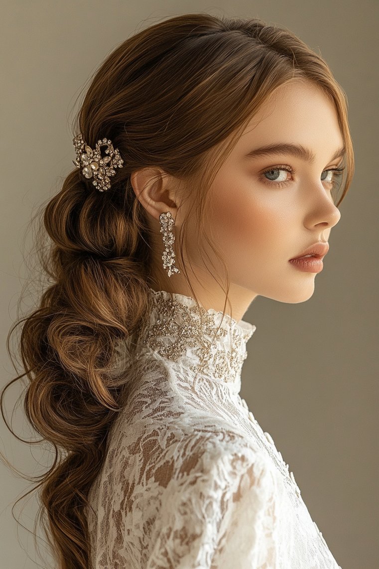 Twisted Low Ponytail With Volume