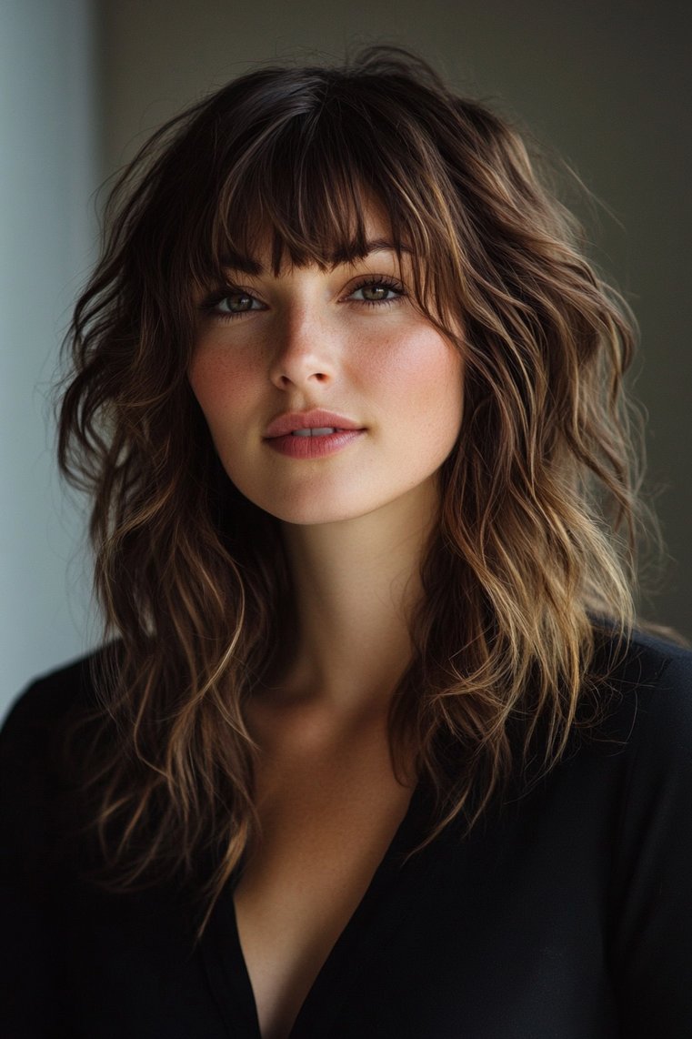 V-Shaped Bangs With Shaggy Cut