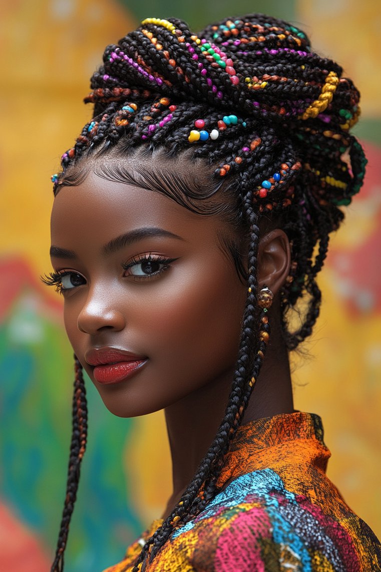 Vertical Cornrow Braids