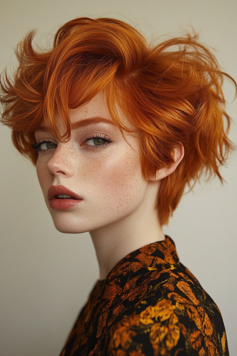 Vibrant Copper Pixie Cut