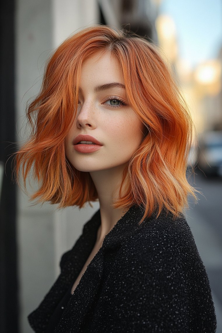 Vibrant Ombre Bixie Haircut