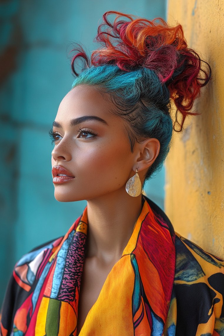 Vibrant Rainbow Mohawk