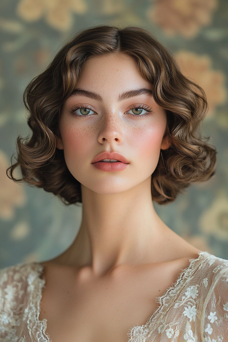 Vintage Brown Finger Waves