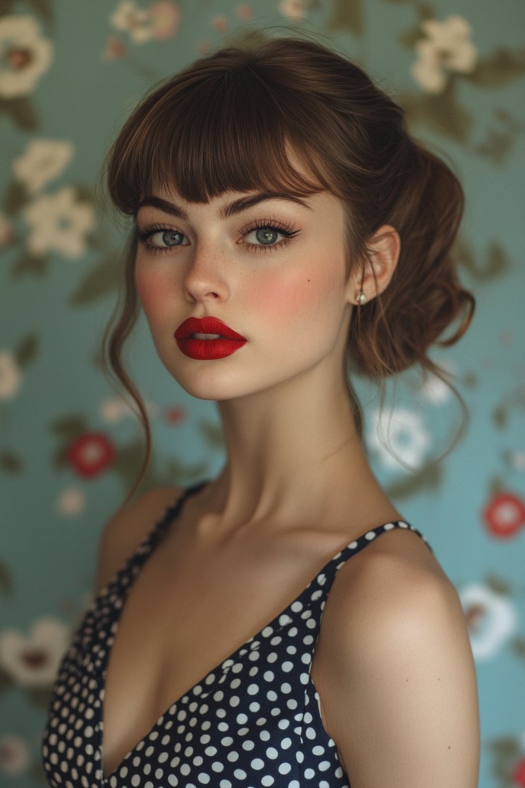 Vintage Pin-Up Style With Micro Bangs