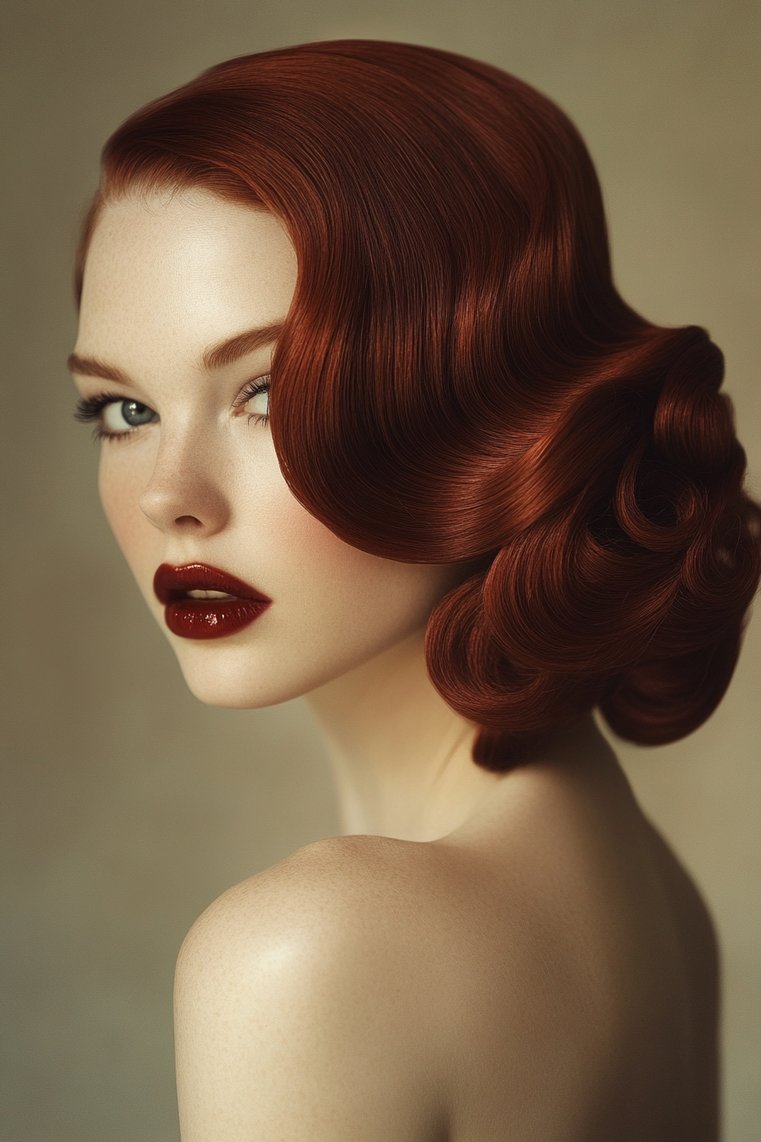 Vintage Red Finger Waves