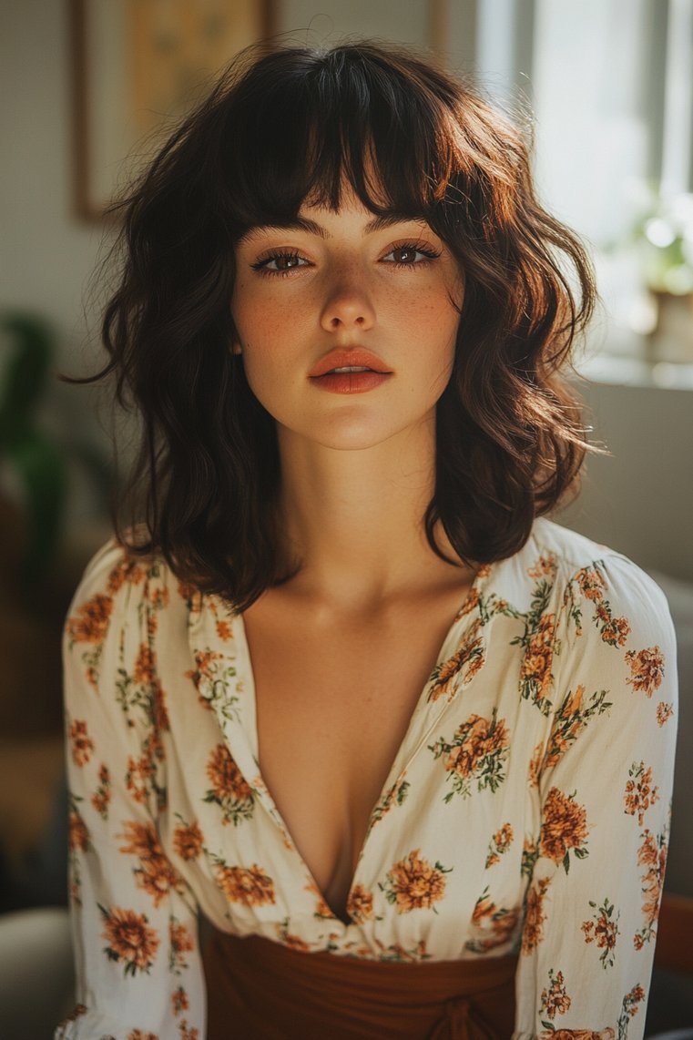 Voluminous Blowout With Curtain Bangs