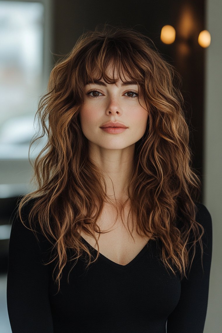 Voluminous Curls With Part