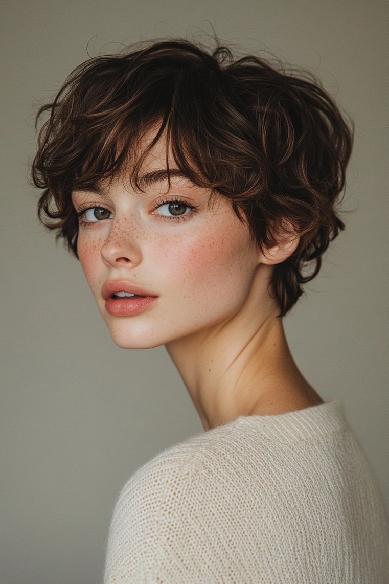 Wavy Pixie With a Tapered Back