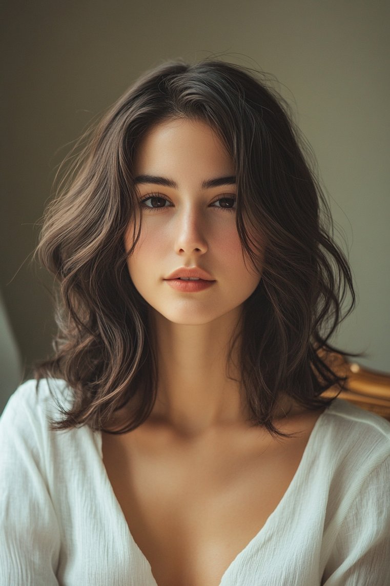Wavy Shoulder-Length Cut
