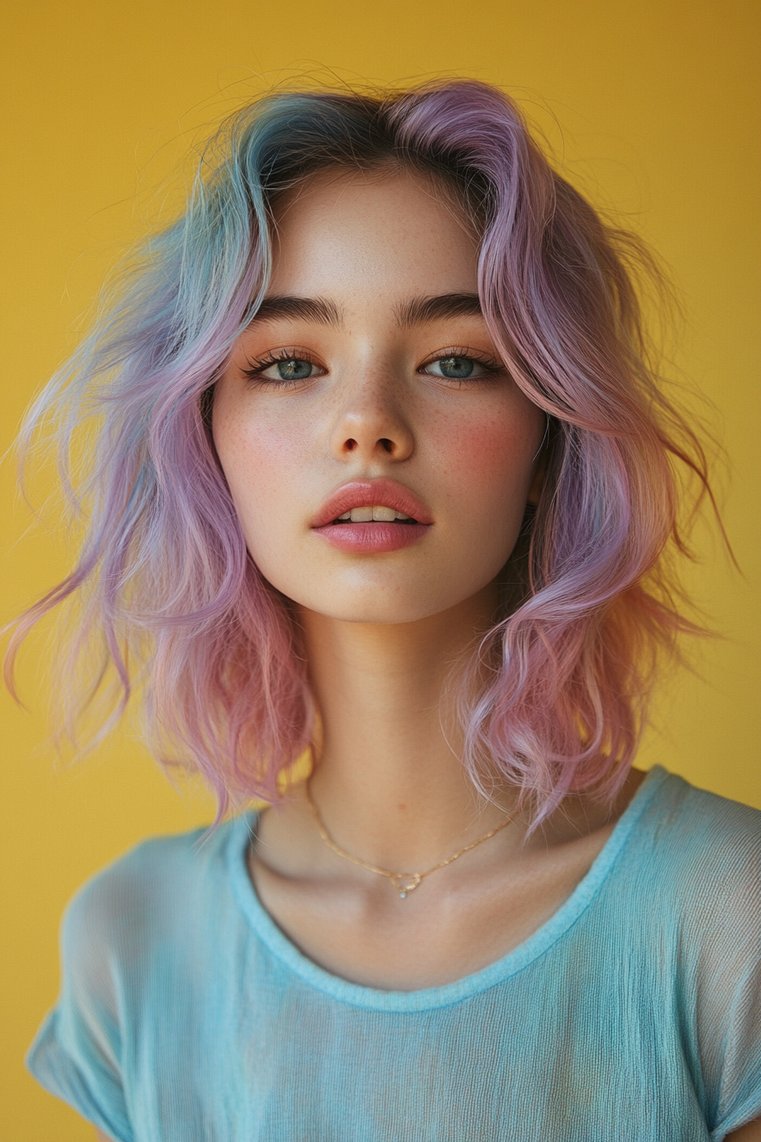 Wavy Shoulder-Length Hair